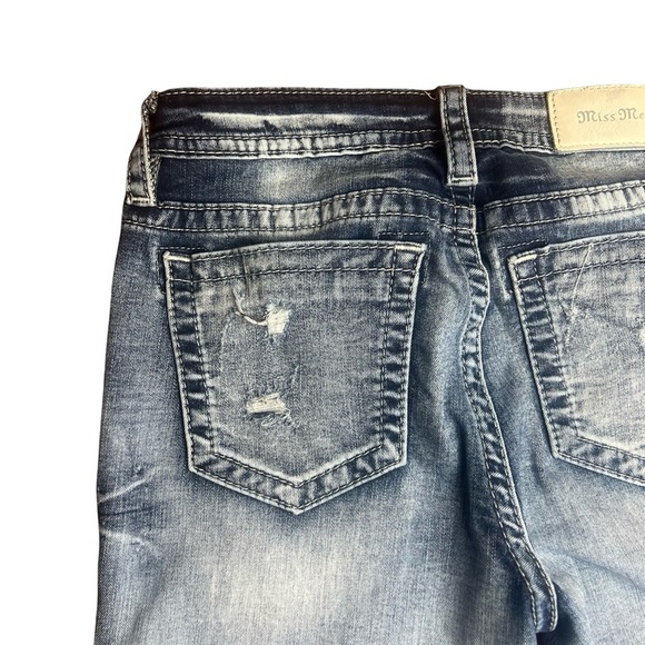 Miss Me Jeans Women's 28 (30x28) Ankle Skinny Mid-Rise Distressed Blue Denim - Picture 7 of 11